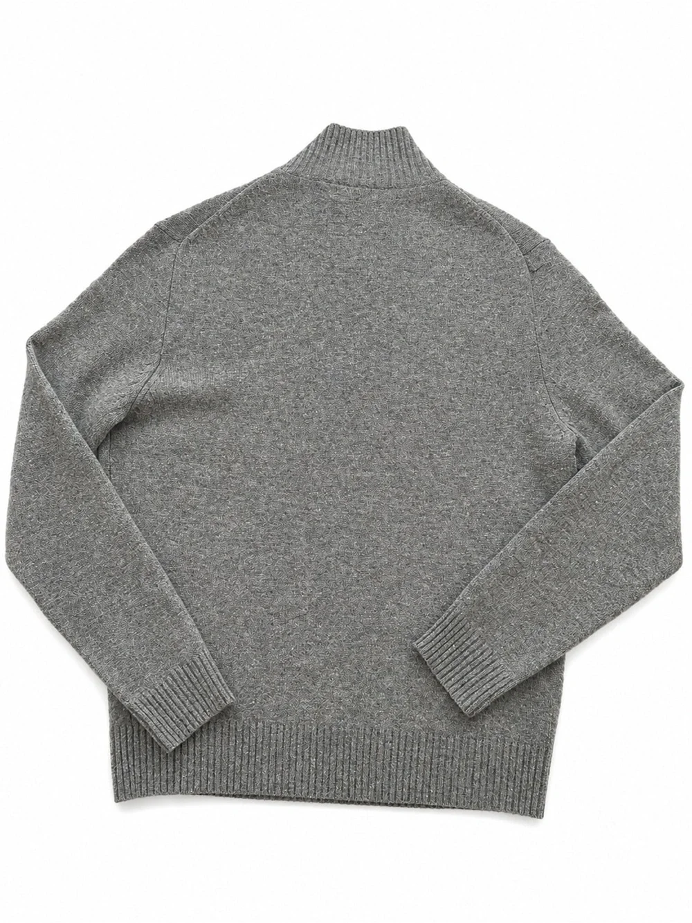 J.Crew Men’s L Gray 100% Lambs Wool Quarter Zip Sweater Mock Neck Pullover